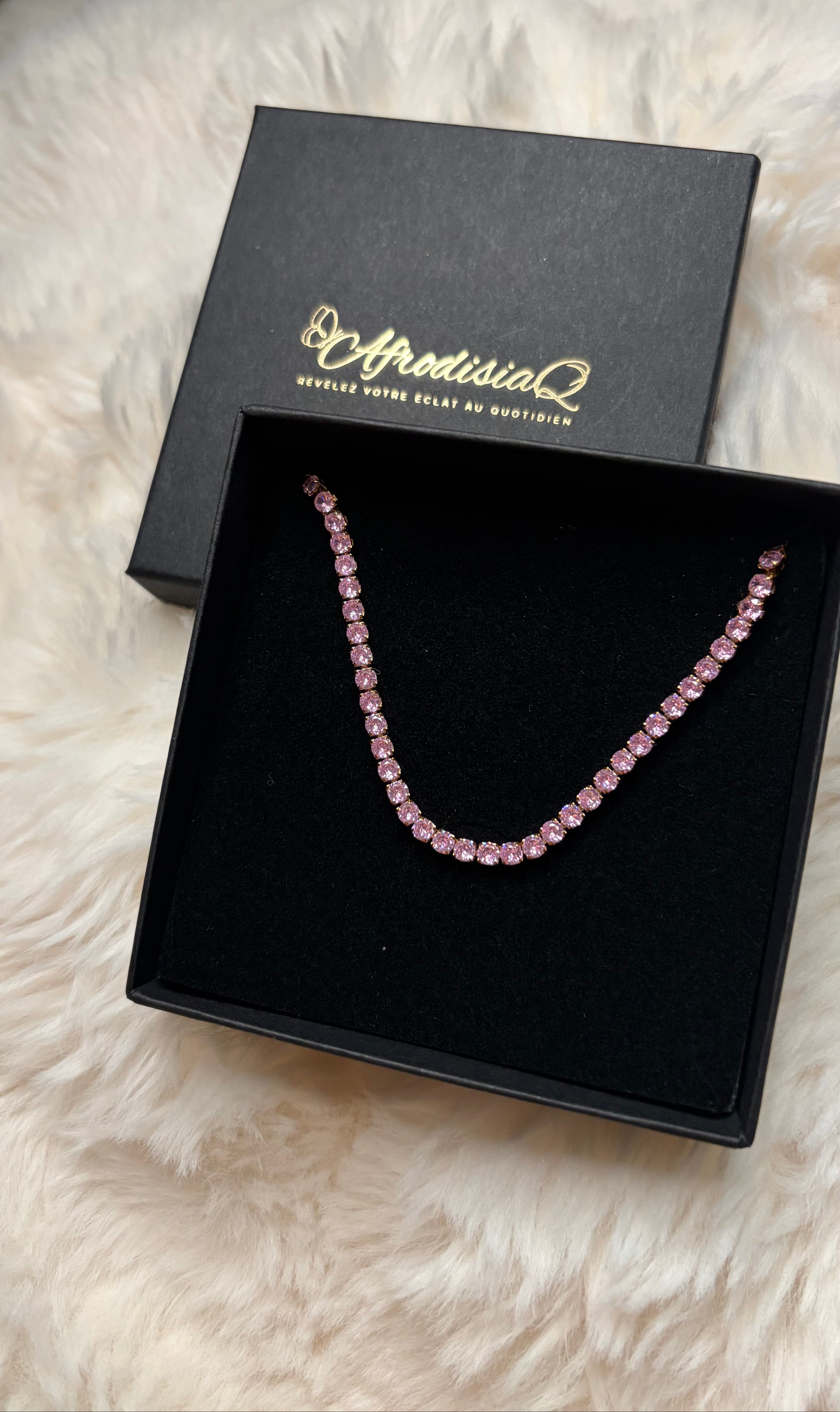 Bracelet Tennis Rose ALIYAH - Plaqué or 18 Carats